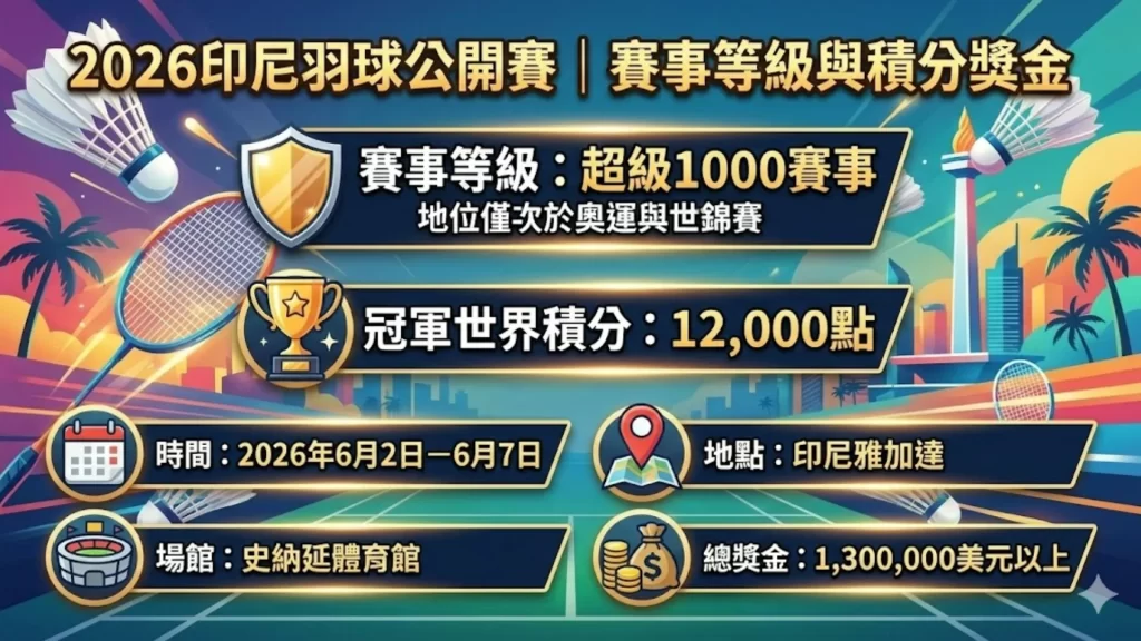 2026印尼羽球公開賽時間