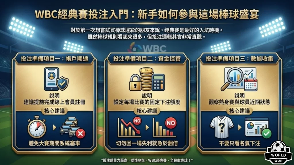 WBC經典賽投注 WBC運彩玩法教學 2026經典賽冠軍賠率 WBC場中投注 經典賽讓分怎麼看