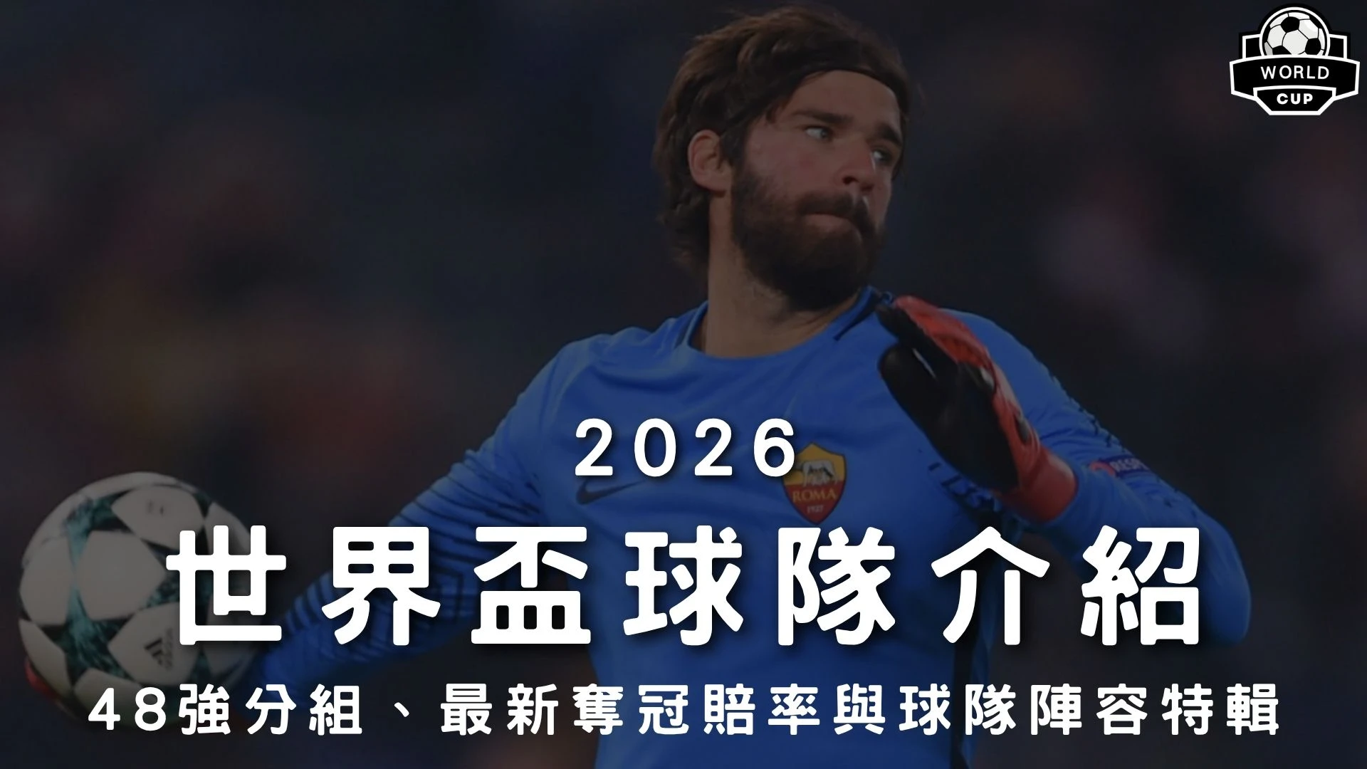 2026世界盃球隊介紹全攻略指南封面，完整收錄48國小組分組賽程、熱門球隊陣容與奪冠賠率。